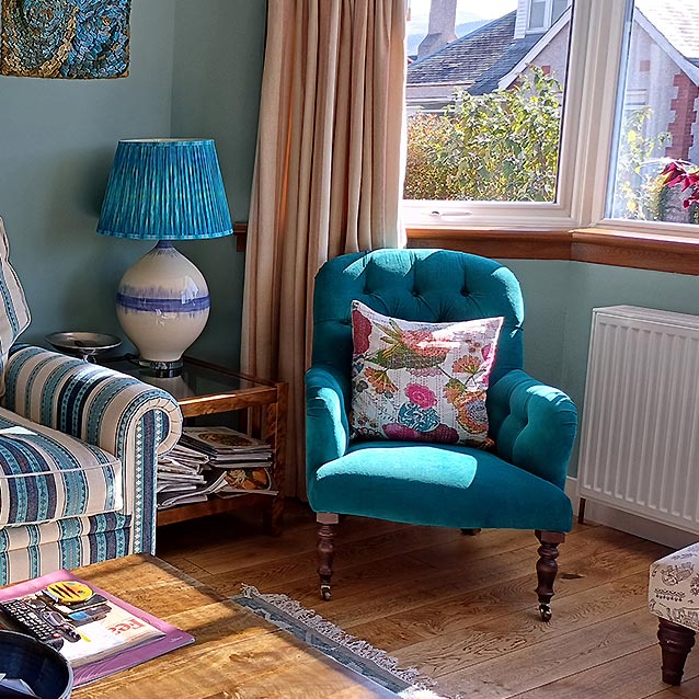 Tisbury Chair in Ross Aquavelvet Teal